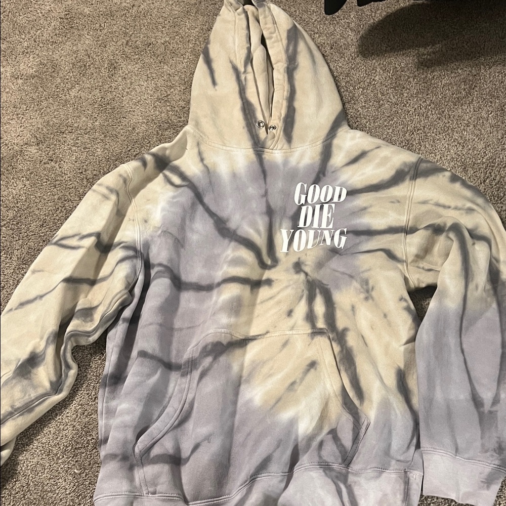 Tie-Dye Hoodie with Graphic Print